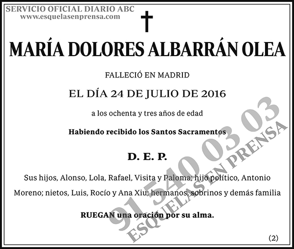 María Dolores Albarrán Olea